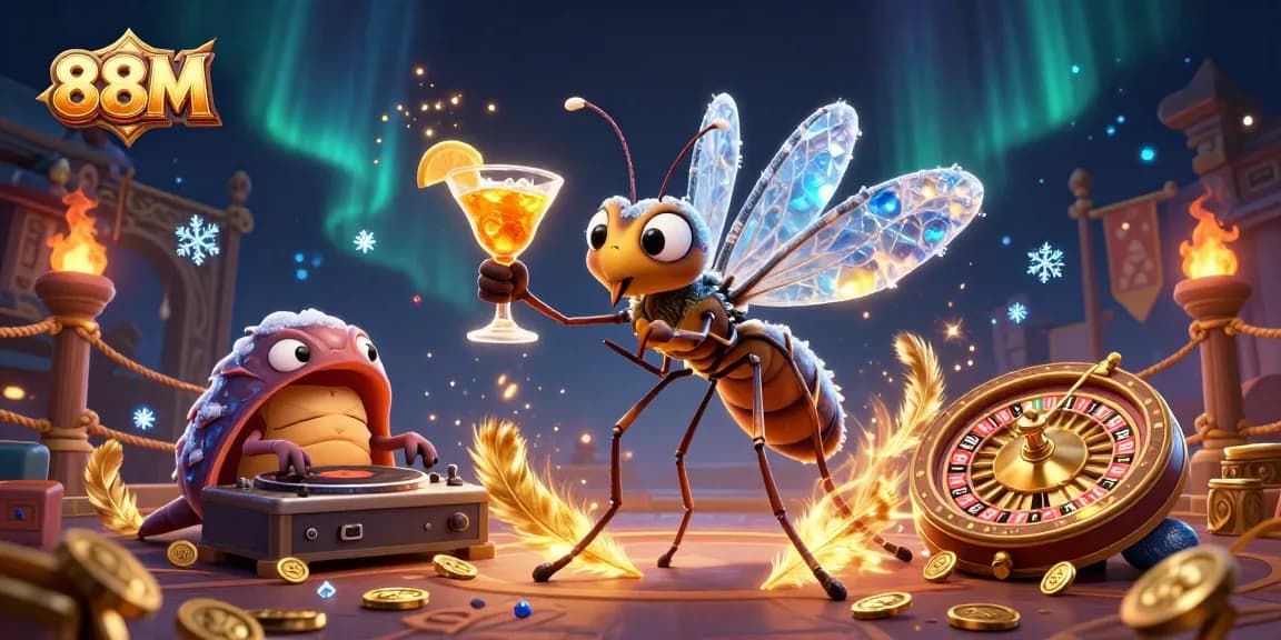 Spin the golden roulette wheel with 88M's animated casino mascot and thrilling gaming elements.