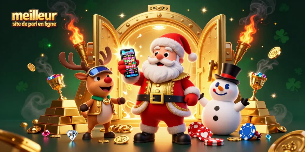 Jouer sur le meilleur site de pari en ligne avec un Santa 3D et ses amis dans un casino vibrant