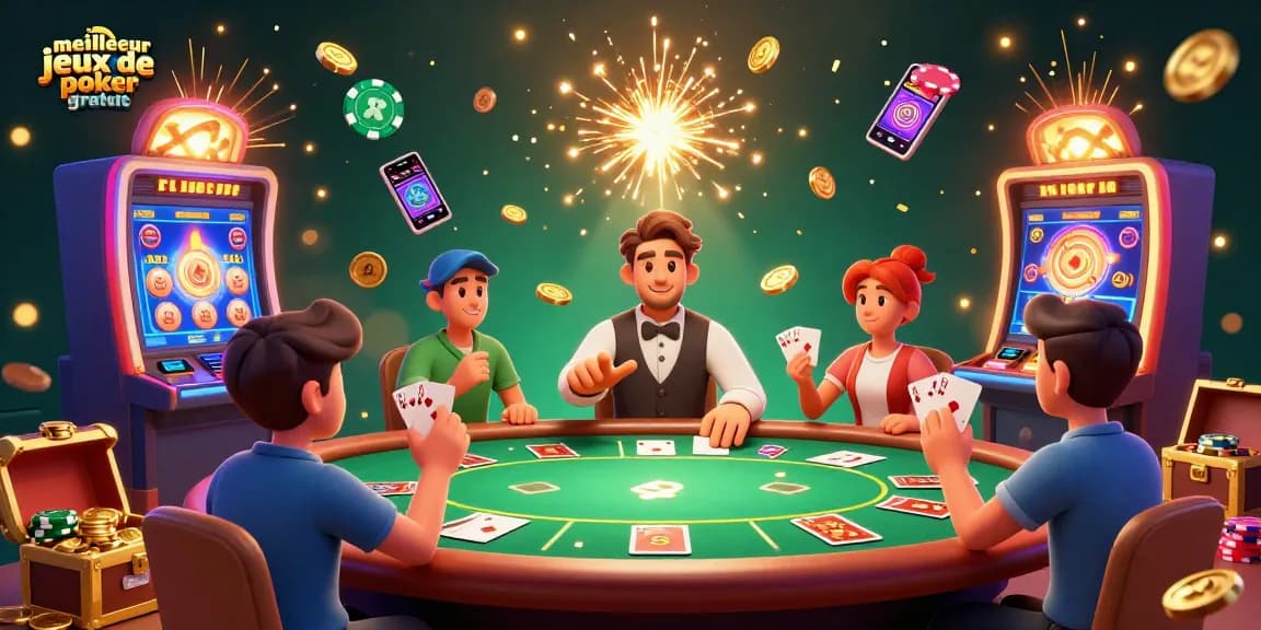 Jouez au meilleur jeu de poker gratuit avec des parties passionnantes à la table.