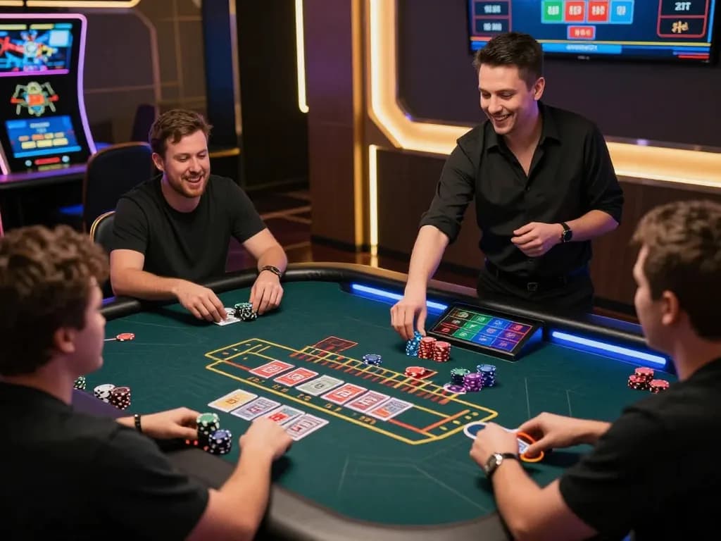 Experience thrilling gameplay with Spin Panda at live dealer tables featuring professional dealers and strategic gameplay moments