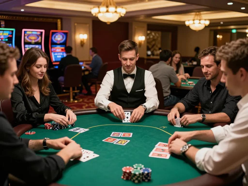 permainan poker paris888 dengan pemain yang fokus pada strategi di meja kasino yang mewah