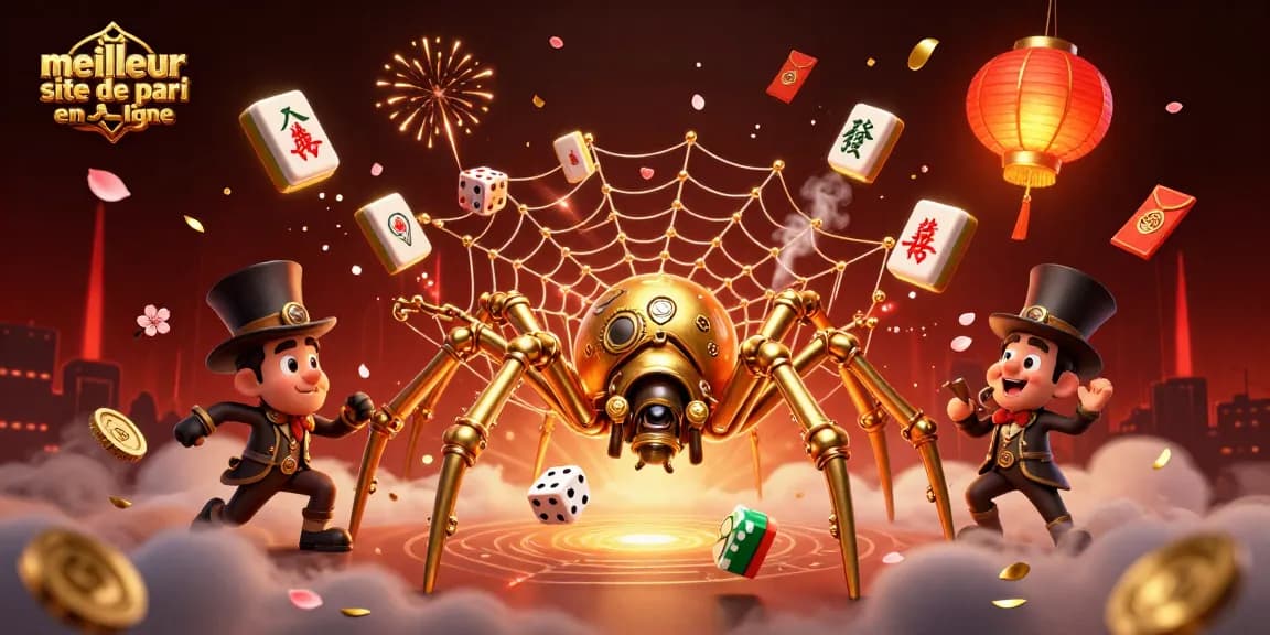Visualisez le meilleur site de pari en ligne avec une illustration animée de casino remplie d'éléments de jeu captivants.