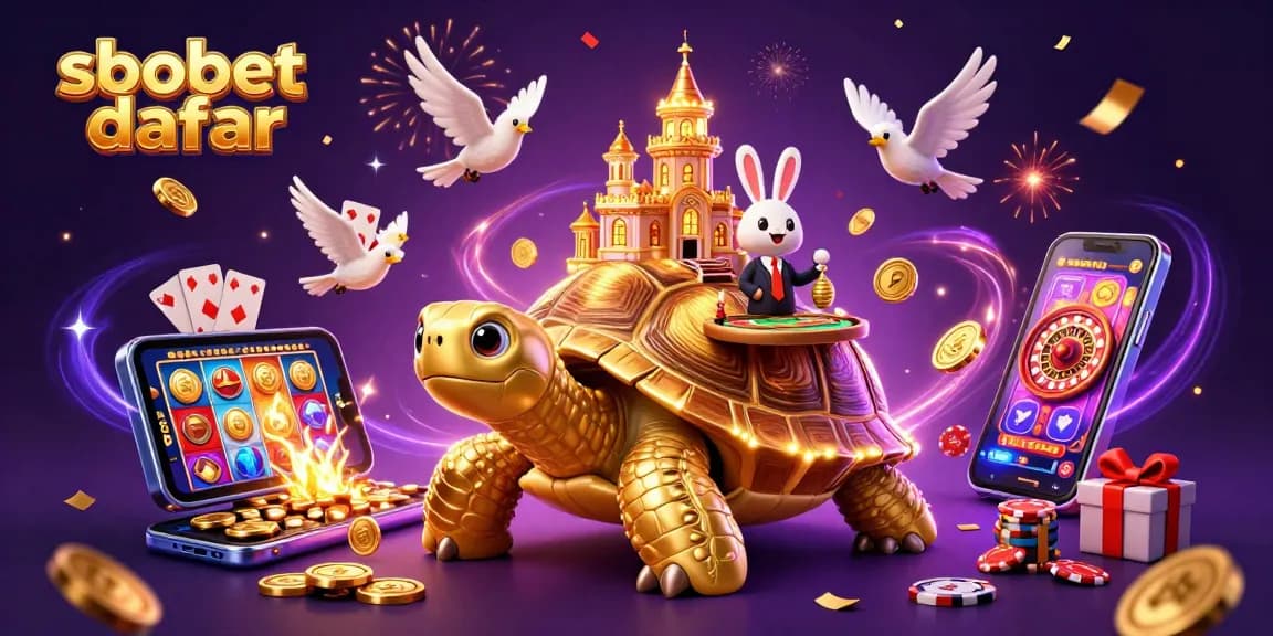 Experience sbobet daftar through an ultra-detailed 3D casino illustration showcasing dynamic gaming elements.
