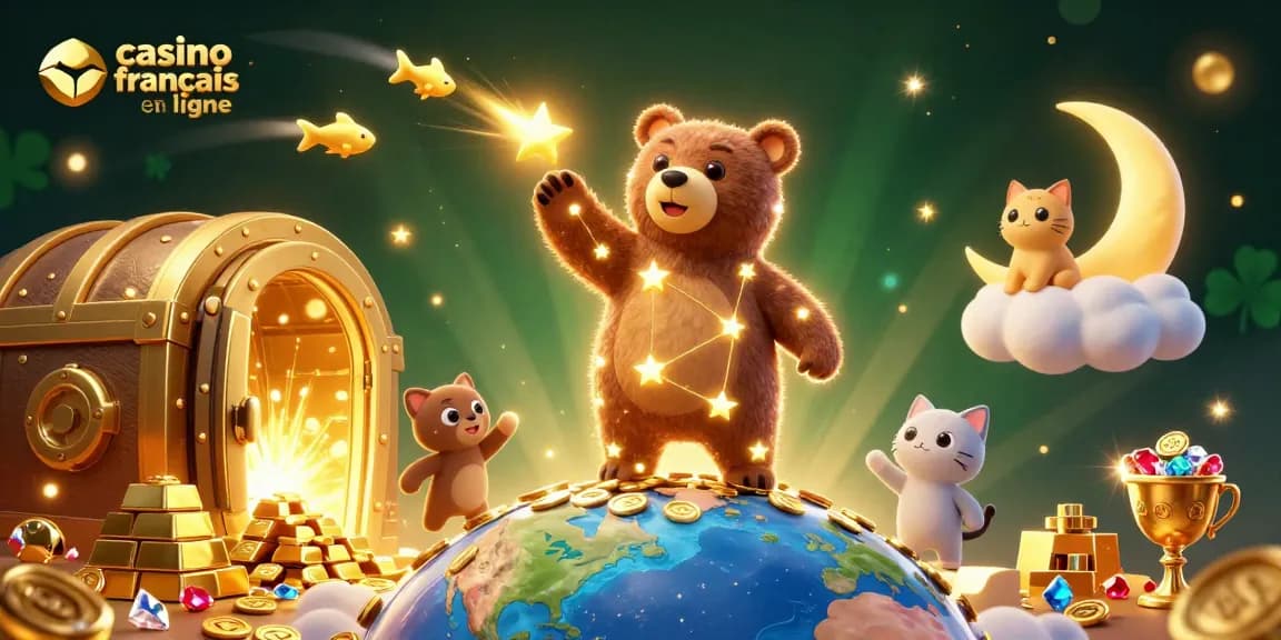 Jouez avec passion dans un univers de casino français en ligne, entouré de trésors scintillants.