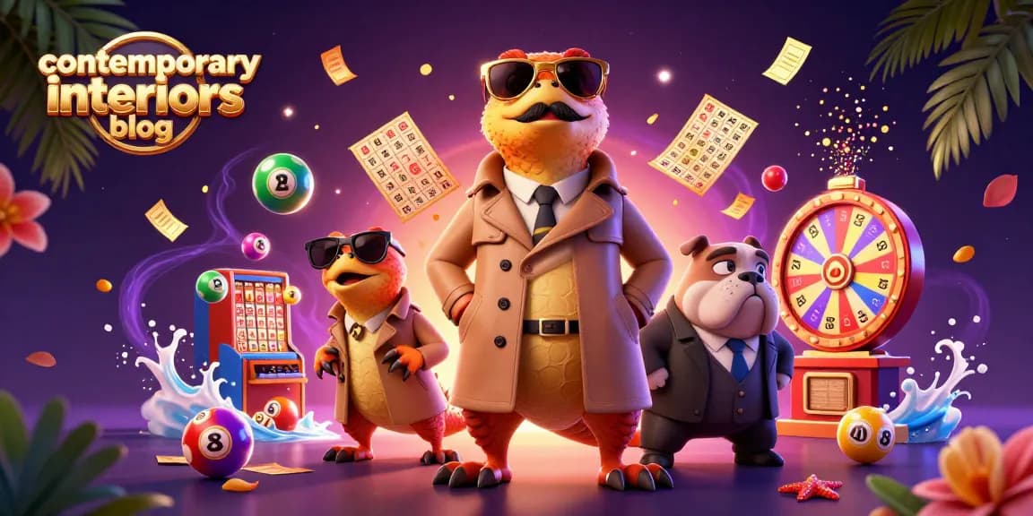 Engage in excitement at the contemporary interiors blog with vibrant characters in a casino scene.