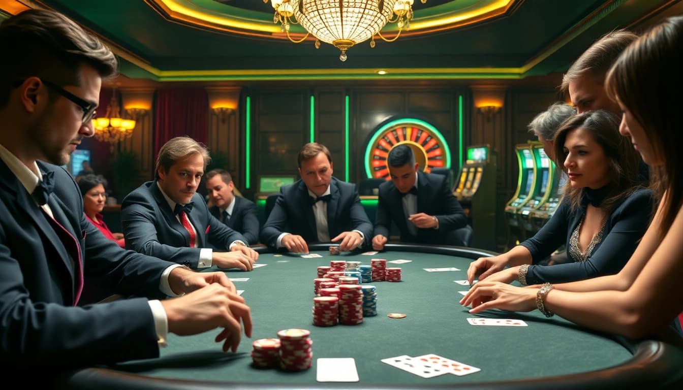 Experience the thrill of kpi4d poker at an upscale casino table with vibrant chips.