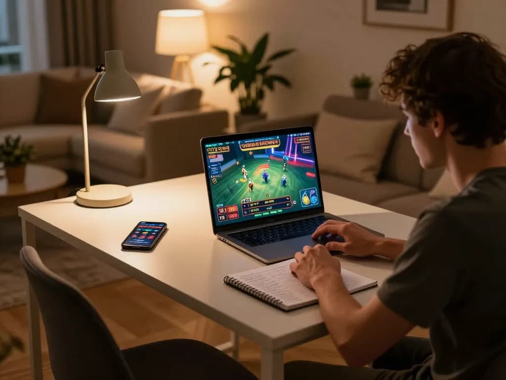 Catching big wins on casinò americani online with a laptop set up showcasing thrilling gameplay.