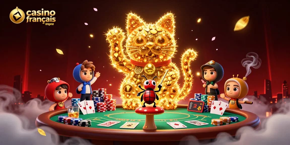Jouez au casino français en ligne et découvrez des jeux excitants autour d'un chat porte-bonheur.
