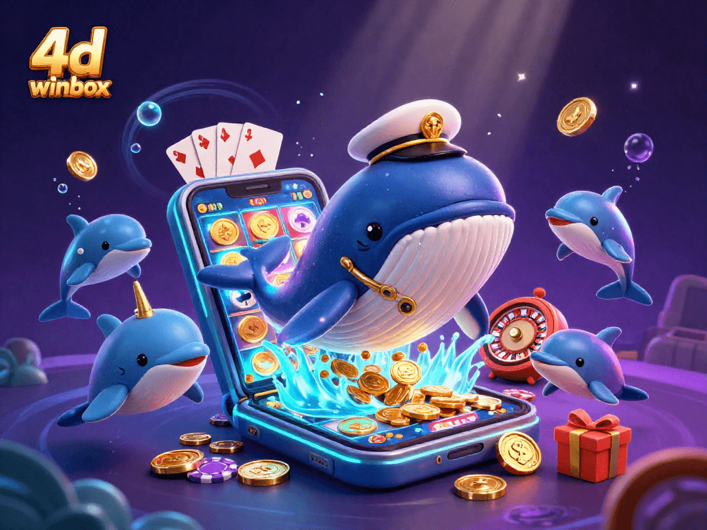 Experience thrilling 4d winbox action with vibrant casino characters in a colorful underwater scene.