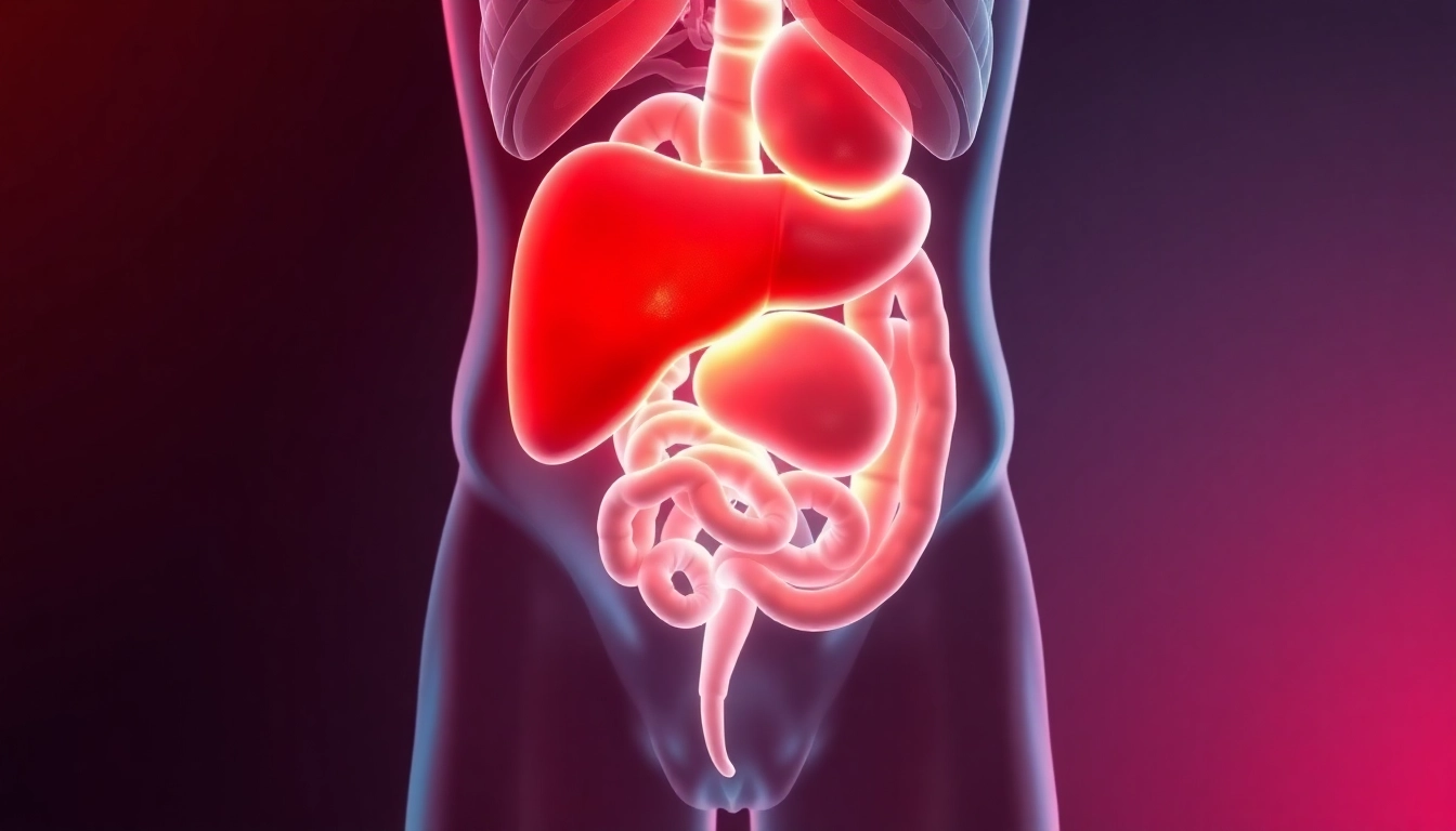 Illustration of visceral fat surrounding abdominal organs, highlighting its health risks and implications.