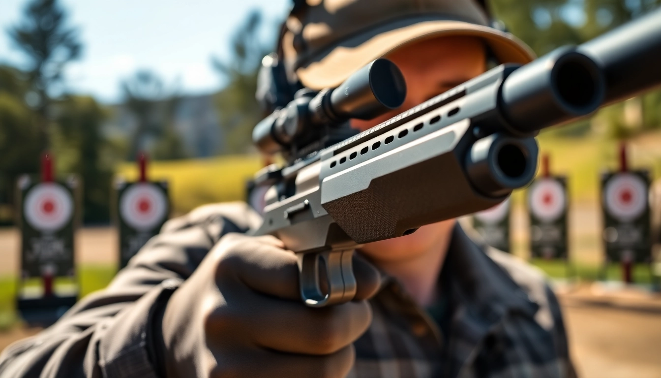 View of Graves Alamo 15 trigger showcasing its quality design in an outdoor shooting range.