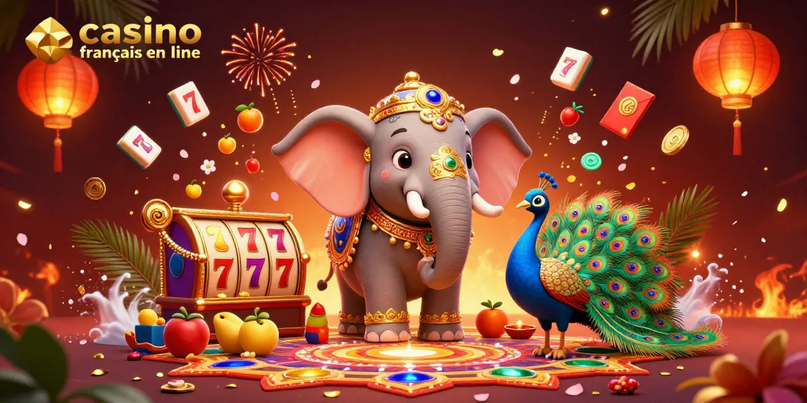 Profitez des gains au casino français en ligne avec des éléphants colorés et des machines à sous à gagner.
