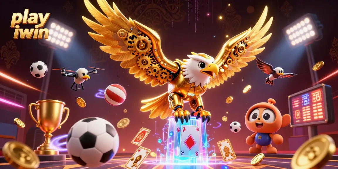 Play iwin and win big with this vibrant and dynamic 3D casino scene full of exciting game elements.