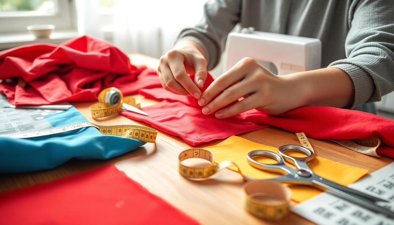 Stof voor naaien beginners in een kleurrijke naaienworkshop met accessoires.