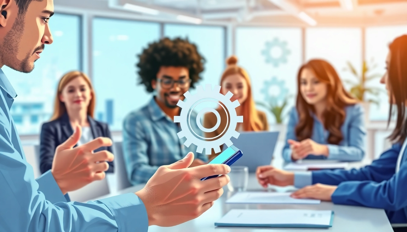 Teams optimizing workflows with the enterprise assistant platform in a vibrant office environment