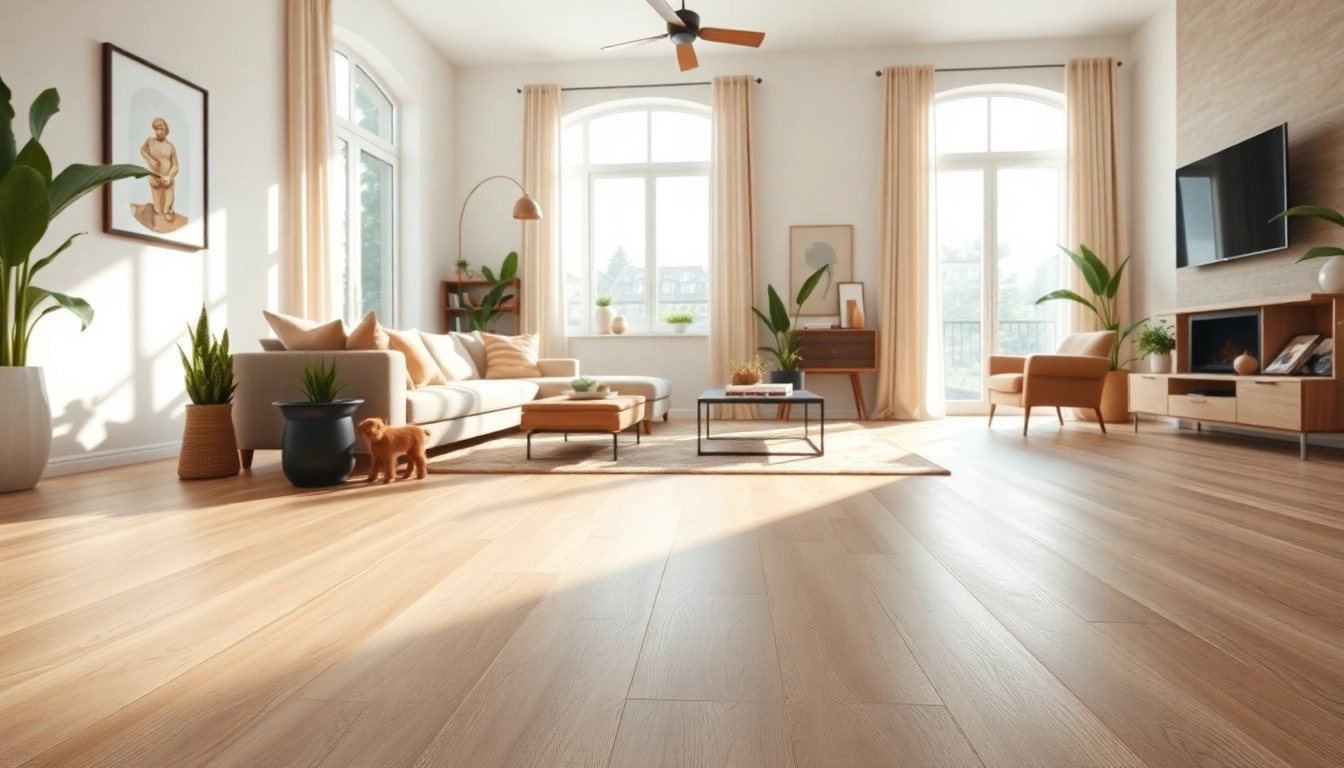 Admire flexible vinyl plank flooring with a modern design in a welcoming home interior.