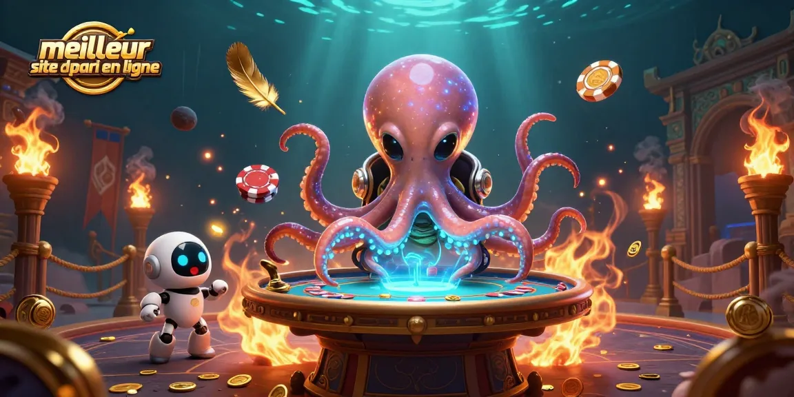 Jouez sur le meilleur site de pari en ligne avec un octopus alien et un robot au poker spatial.