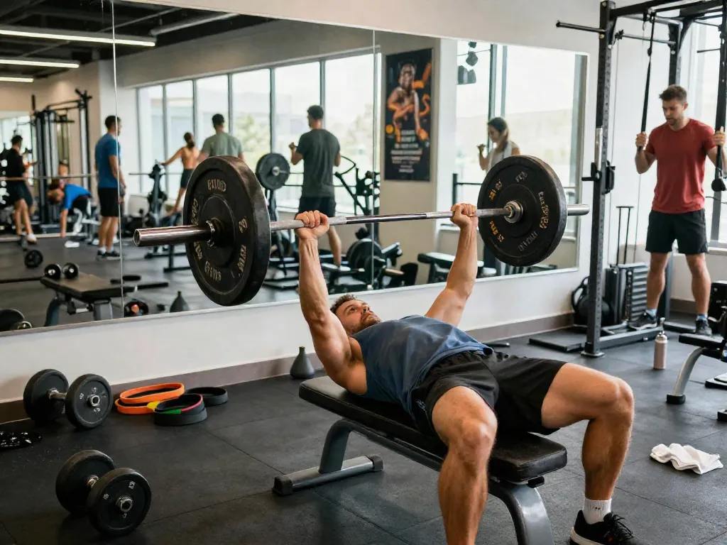 Engaged athlete lifting weights during training, showcasing anabolizzanti online benefits in fitness.