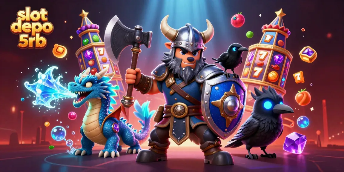 Experience thrilling spins at slot depo 5rb with colorful jackpot reels, lucky 7s, and fantastical characters.