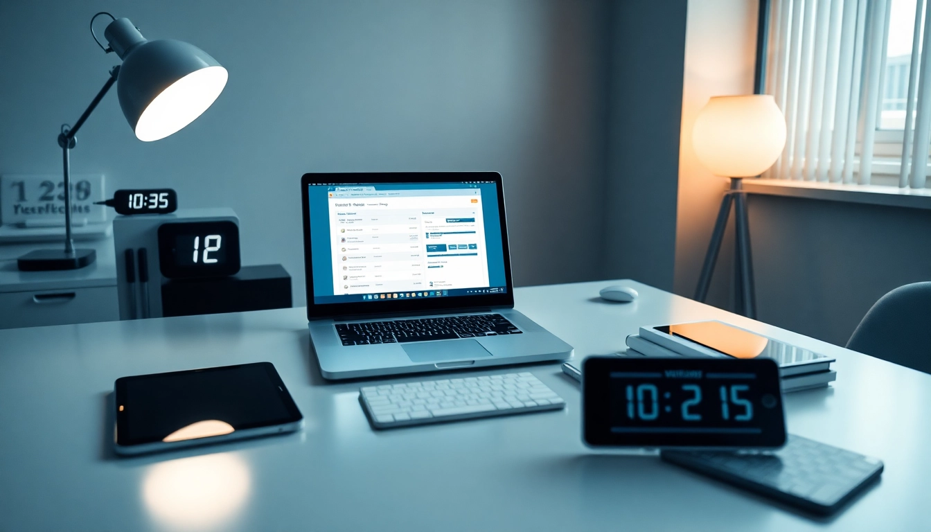 Online contact data verification workspace with modern technology, emphasizing trust and efficiency.