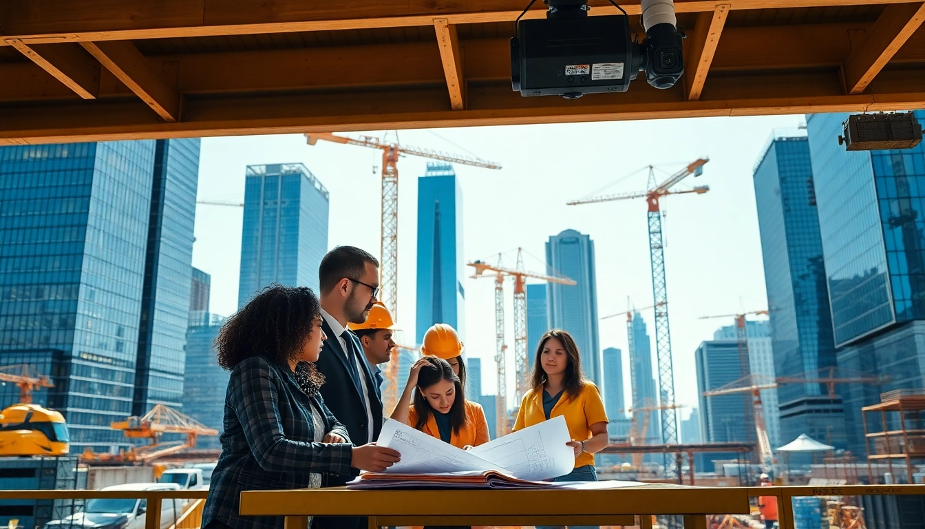 New York City Construction Manager coordinating a busy urban site with a diverse team.