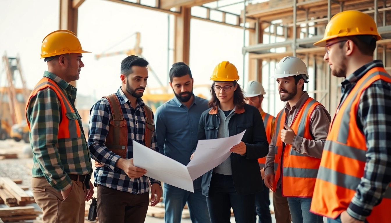 Showcasing construction apprenticeship training at a vibrant construction site with engaged apprentices.