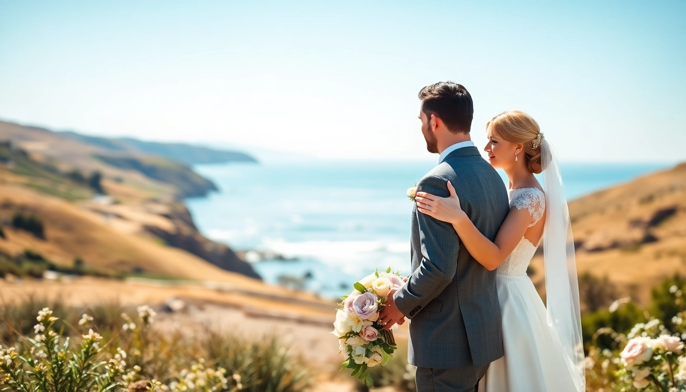 Carmel wedding photography capturing a couple's vows in a breathtaking coastal landscape.