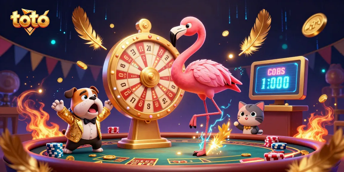 Engaging magical scene with toto-themed poker action featuring cartoon characters and vibrant casino elements.