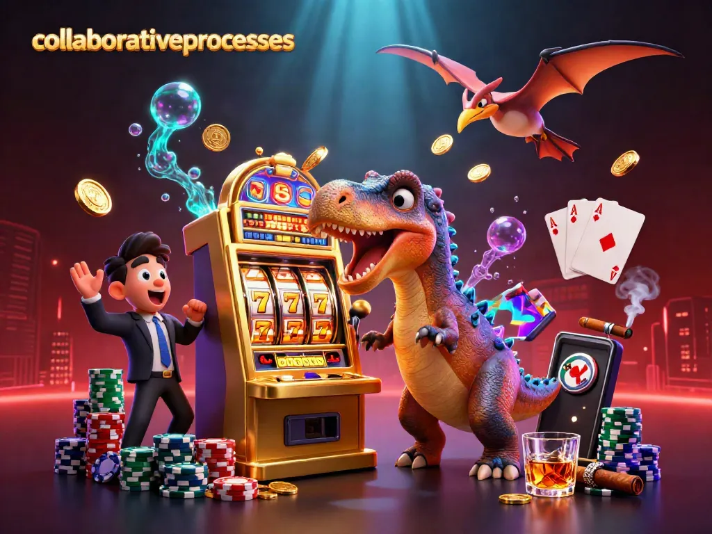 Engage with the collaborativeprocesses symbolizing joyful moments at a vibrant casino scene.