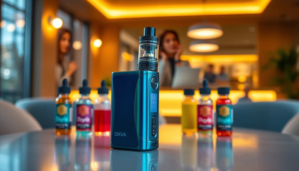 Entdecken Sie die stilvolle Oxva E-Zigarette in einer modernen Umgebung.