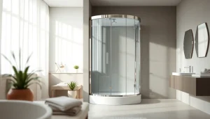 Genießen Sie die elegante sonni Duschkabine in diesem ästhetischen Badezimmer-Design.