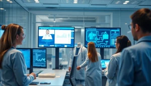 IT Services for Healthcare Tampa showcasing professionals using advanced technology in a modern medical IT environment.