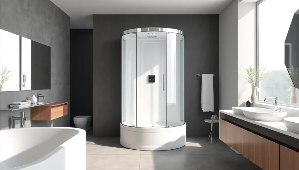 sonni Duschkabine in einem eleganten Badezimmer mit modernen Fixtures