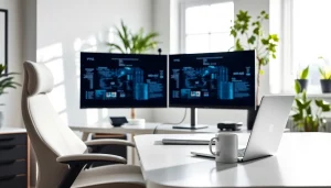 Enhance your productivity with residential it support in a modern home office.