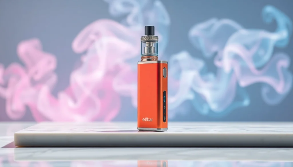 Elfbar Vape-Gerät elegant auf einem Marmoruntergrund präsentiert.