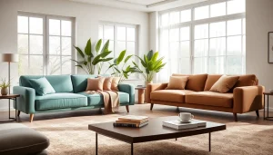 Explore stylish sofa beds in a cozy living room setting, combining elegance and comfort.