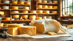 Vouwen van kaas met een kaasdoek in een professionele keuken setting