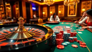 RR88 engaging players with vibrant casino tables and exciting games of blackjack.