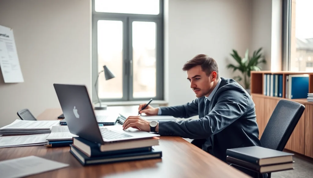 Certified translation services for soudní překlad in a professional office setting.
