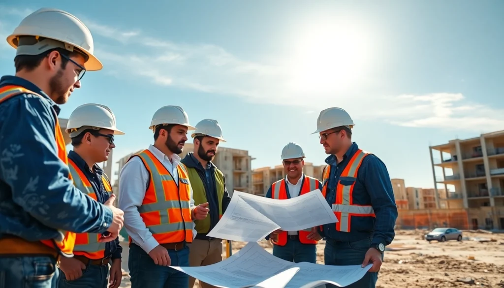 Showcase of Southern California contractors association members collaborating at a construction site.