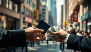 카드깡을 통해 현금을 융통하는 거래 장면을 생생히 전달하는 이미지