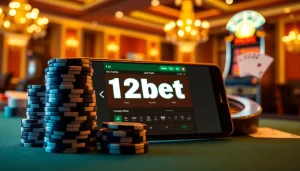 Engage with thrilling 12bet online betting excitement at a luxurious casino setting.