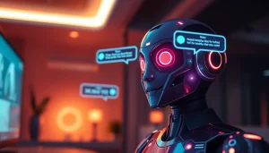 Engaging NSFW AI chatbot interface showcasing futuristic design and interaction.