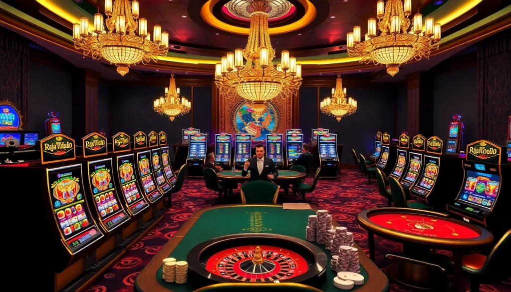 Experience the thrill of the raja toto88 gaming action with vibrant slot machines and poker excitement.