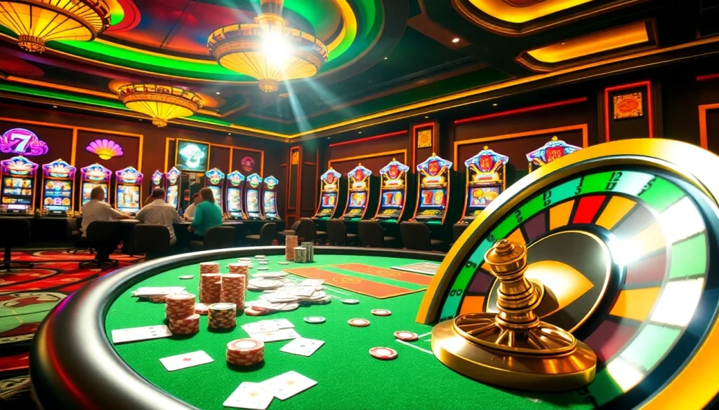 Experience exciting gameplay at U88 casino with vibrant tables and colorful chips.