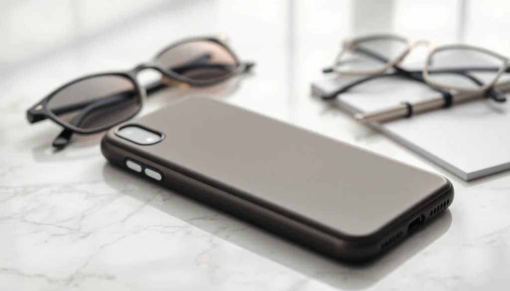 Handytasche Magnetverschluss elegant präsentiert mit stilvollen Accessoires für modernen Stil.